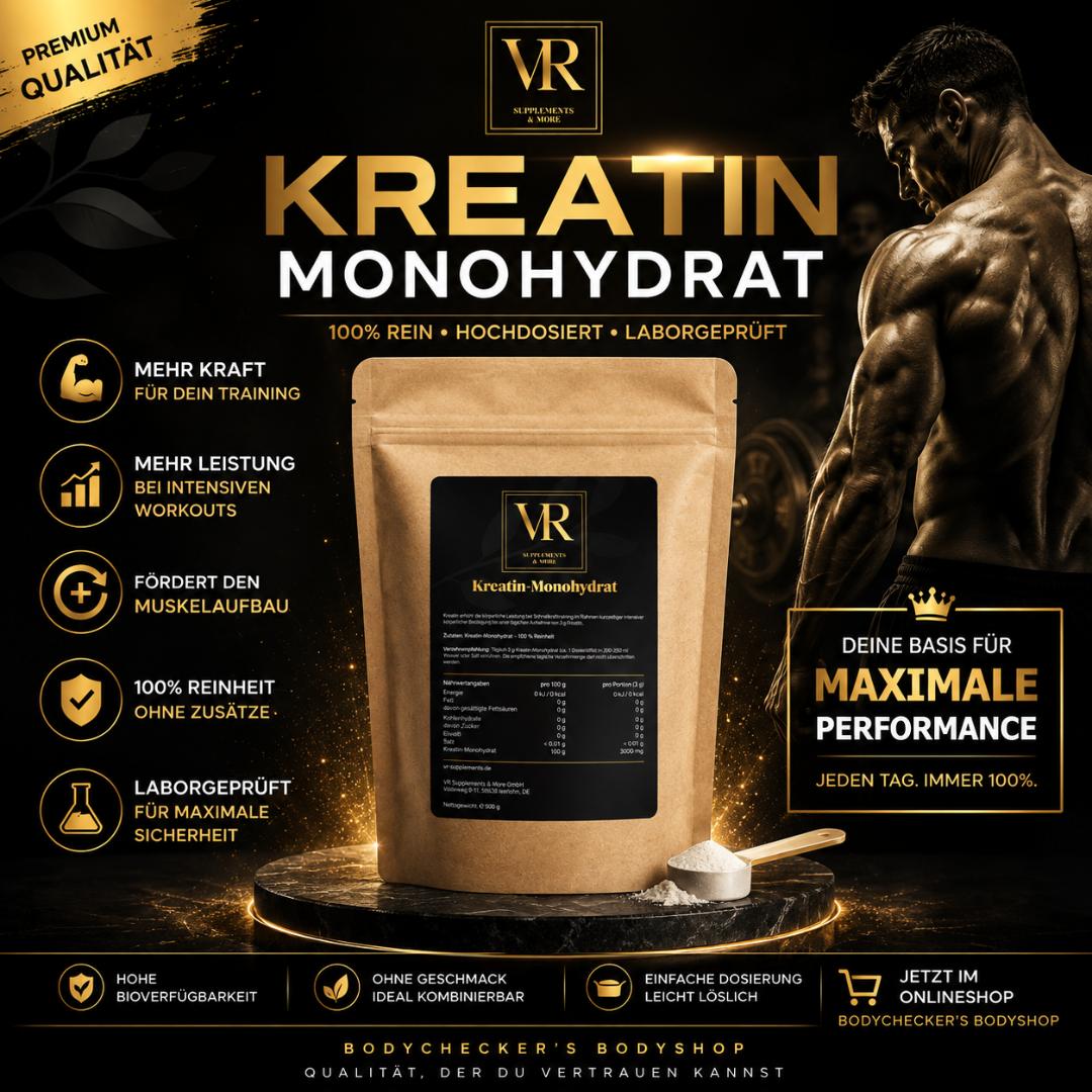 Kreatin-Monohydrat -- 500g Beutel