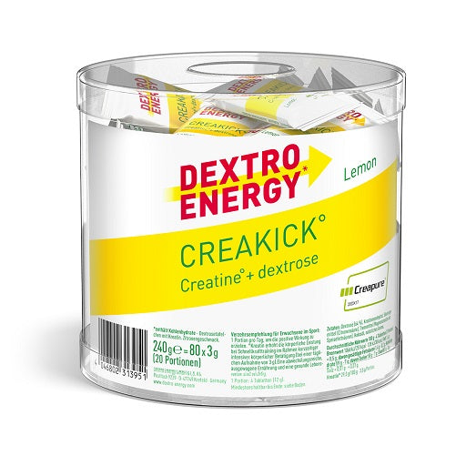 Dextro Energy Creakick Lemon 80x3g Dose  Dedicated Waterjug 2,2 Liter GRATIS