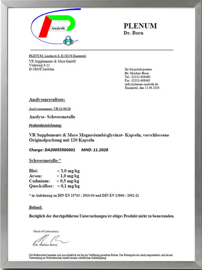 Magnesiumbisglycinat -- 120 Kapseln