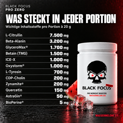 Black Focus Pro Zero Stim-Free Pre-Workout 400g