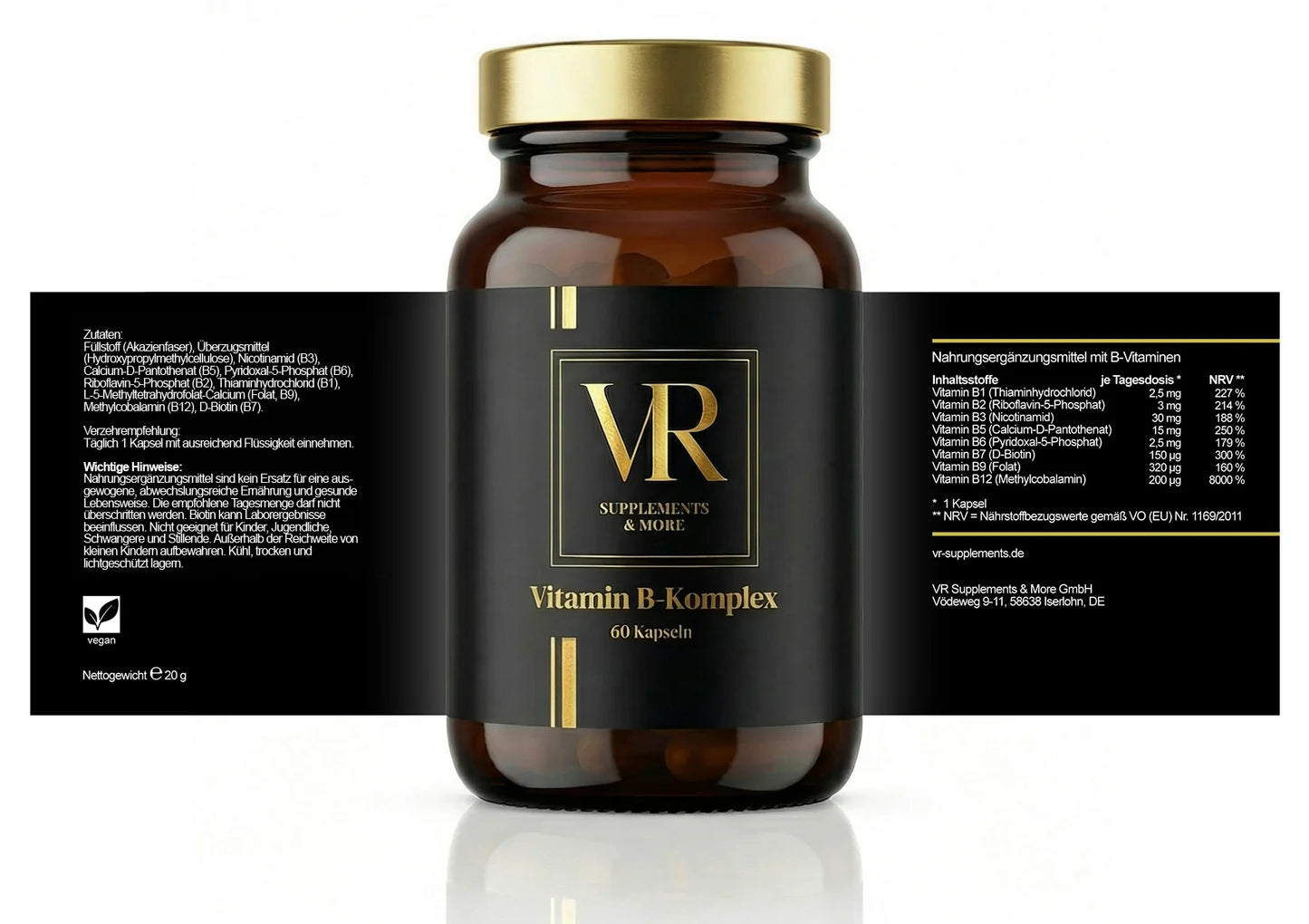 Vitamin B-Komplex -- 60 Kapseln
